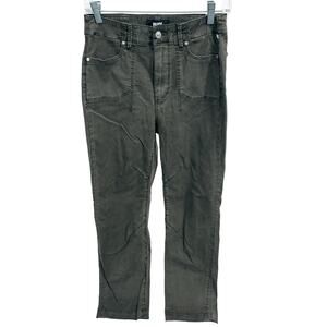 Paige olive green straight leg jeans